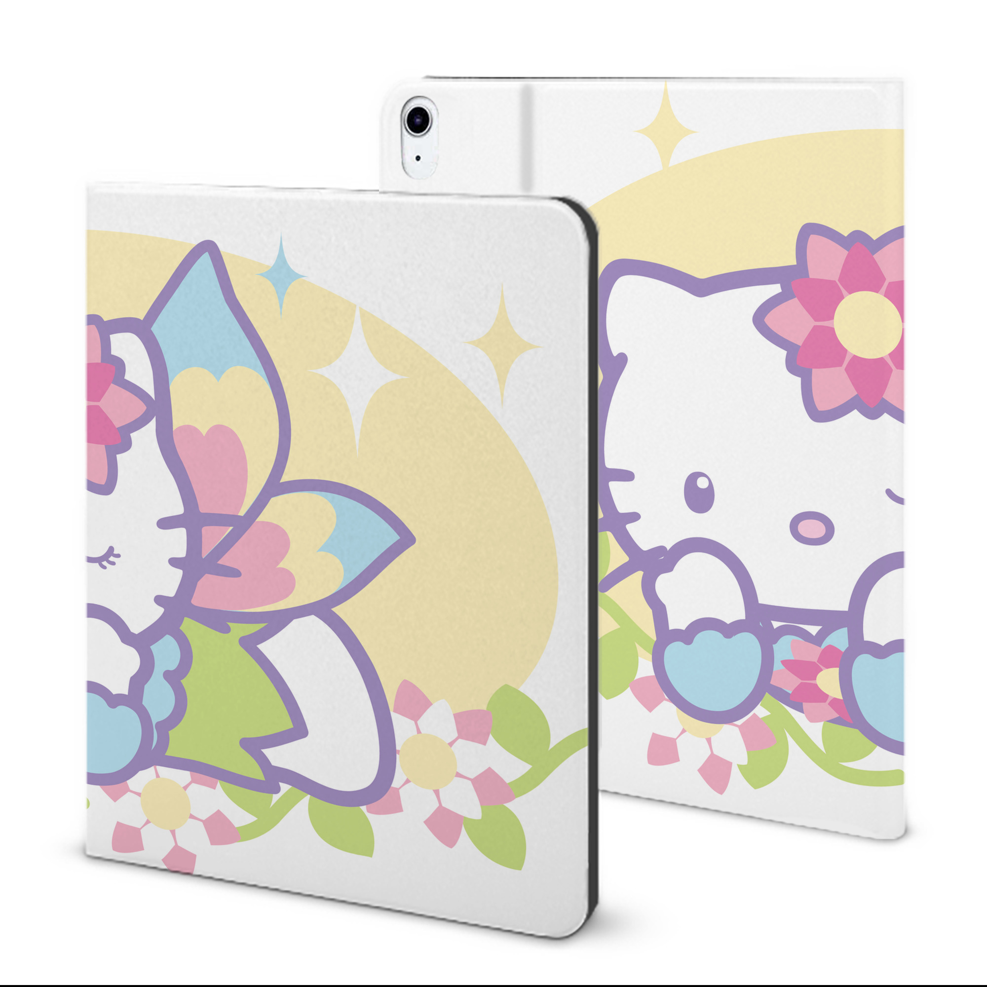 （画像用） Hello Kitty ハローキティ IPad ケース ブック型 PUレザー TPU 耐衝撃 軽量 薄型 ペン収納なし 全面保護 IPad 各モデル対応